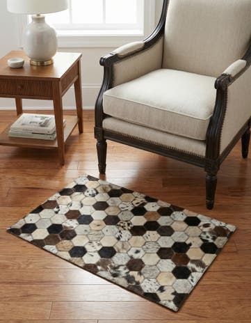 2' x 3' Cowhide Leather Rug