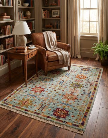 3' 4 x 4' 10 Hand Knotted Ariana Ziegler Rug