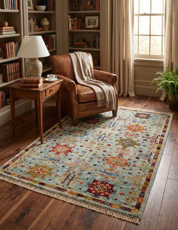 3' 4 x 4' 10 Hand Knotted Ariana Ziegler Rug