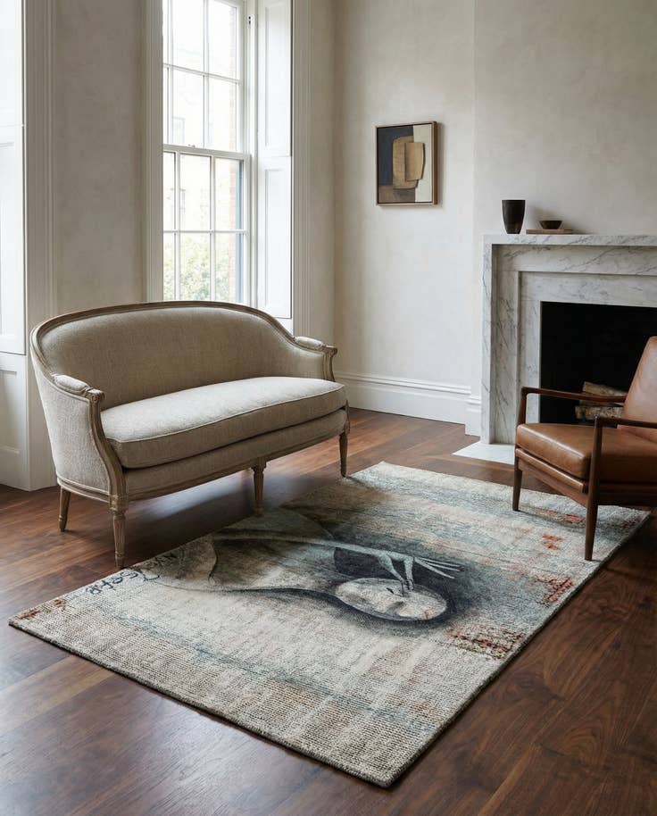 Detail image of 3' 4 x 5' 6 Hand Knotted Ultra Vintage Persian Wool Rug