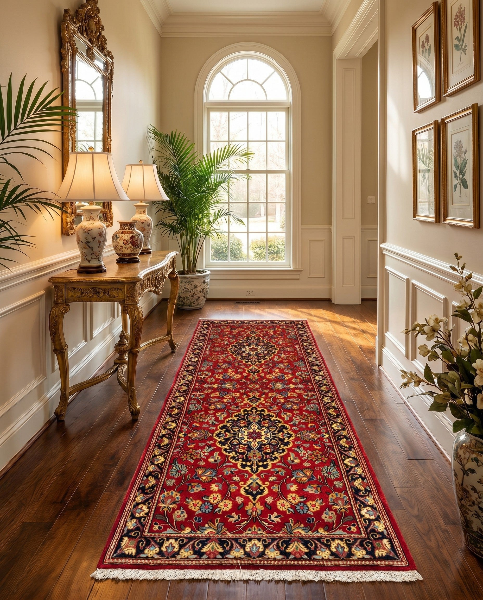 2' 7 x 6' 8 Hand Knotted Qom Persian Runner Rug