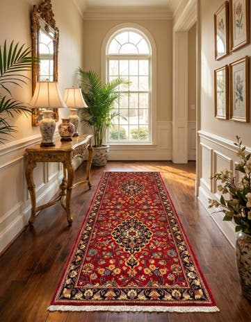 2' 7 x 6' 8 Hand Knotted Qom Persian Runner Rug