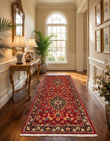 2' 7 x 6' 8 Hand Knotted Qom Persian Runner Rug