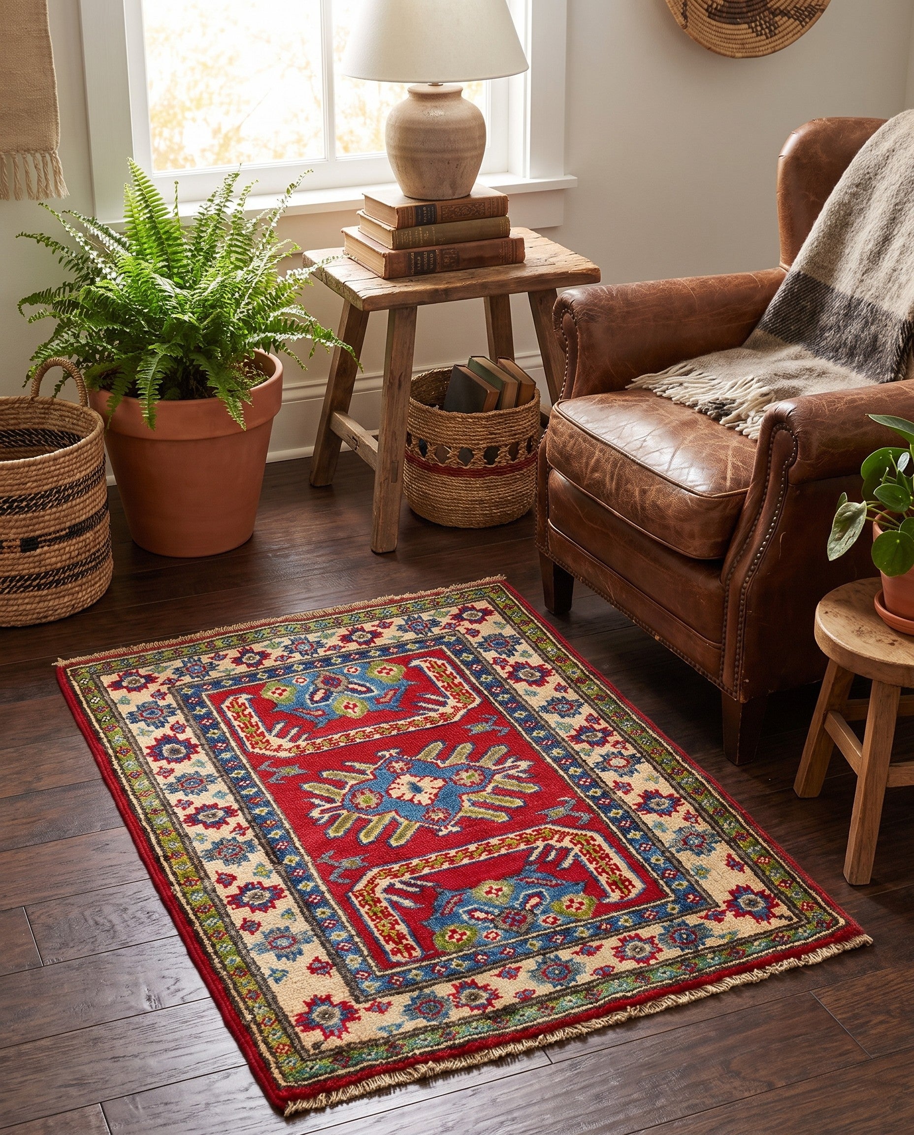 2' 2 x 2' 9 Hand Knotted Kazak Rug