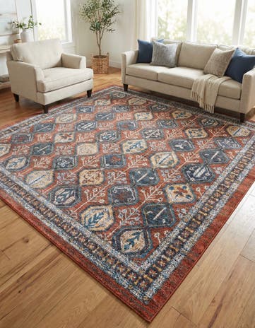 Rust Red Aramis Square Rug