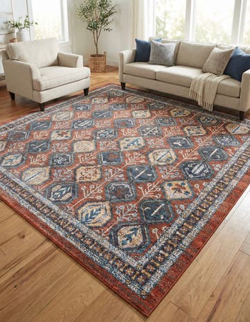 Rust Red Aramis Square Rug