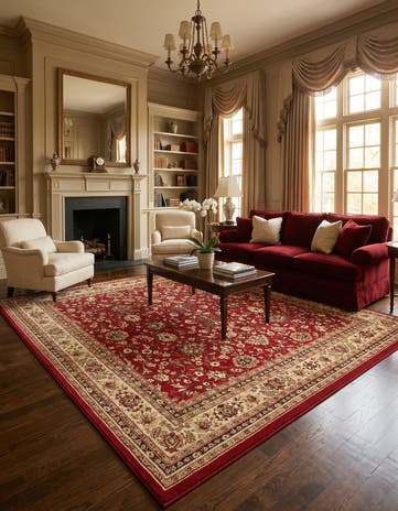 Burgundy Yasmin Square Rug