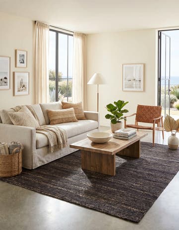 6' 1 x 9' Hand Woven Palm Beach Jute Rug