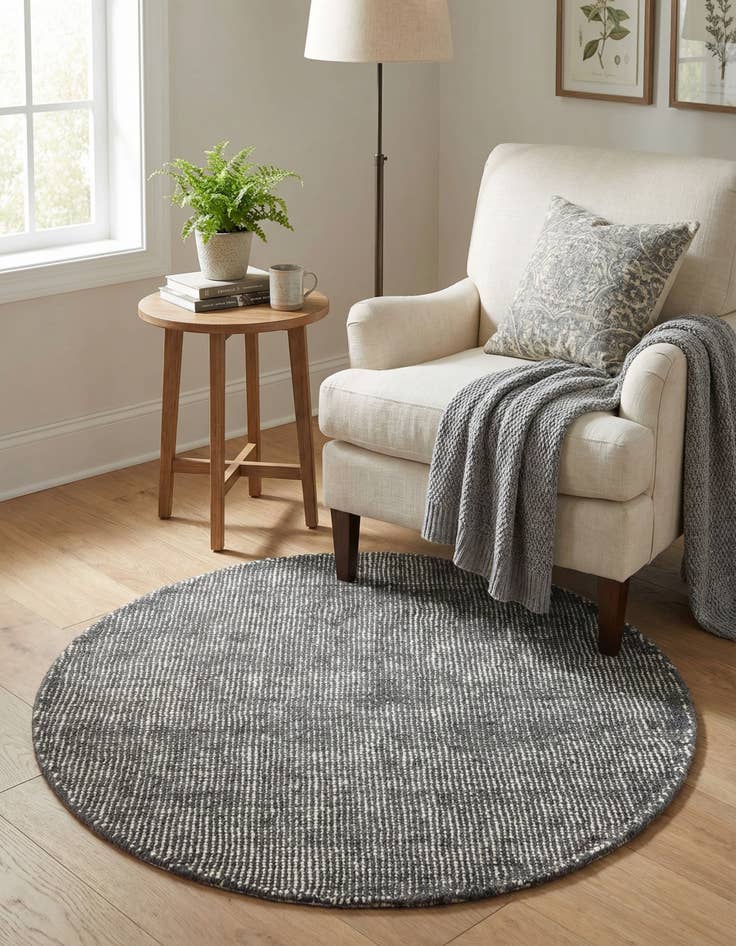 Detail image of 3' 1 x 3' 1  Hand Woven Jill Zarin English Manor Farmhouse Wool Round Rug