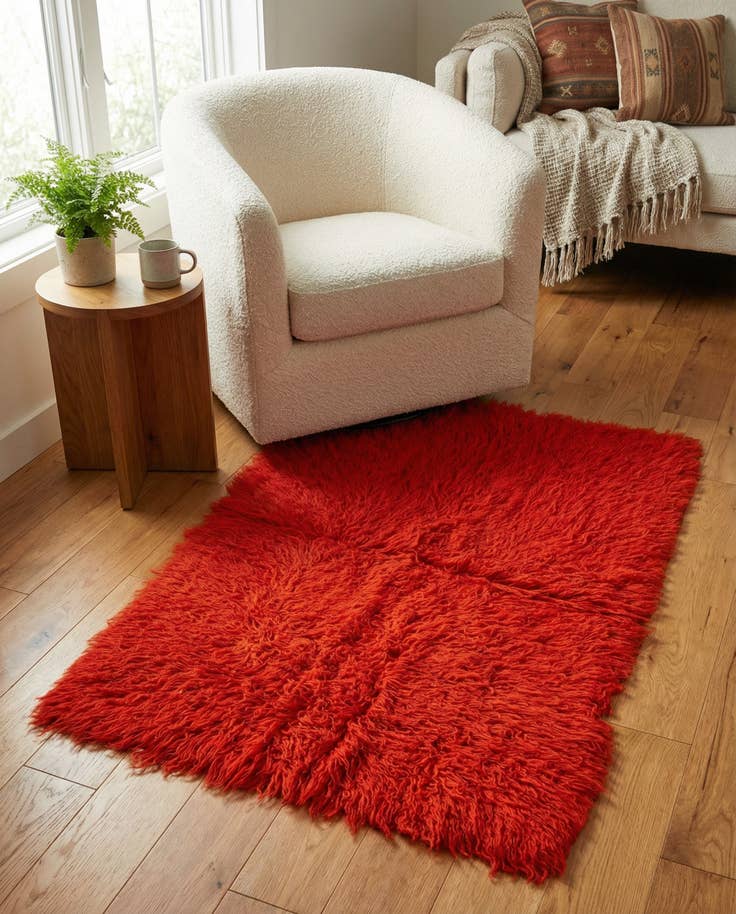 Detail image of 2' 6 x 3' 10 Hand Knotted Moroccan Wool Rug