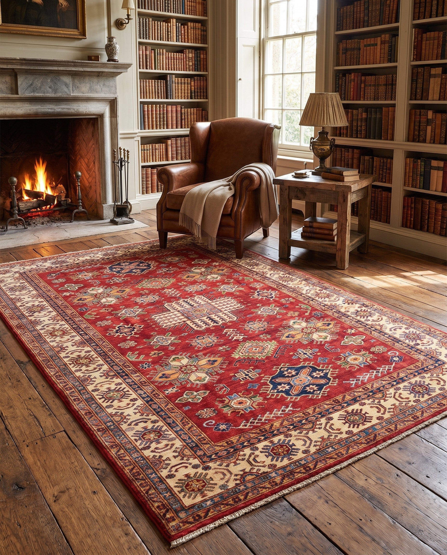 6' x 9' 1 Hand Knotted Kazak Rug