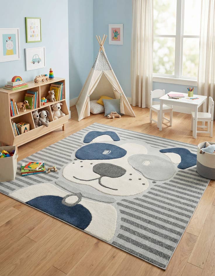 Detail image of 7' 10 x 7' 10 Whimsy Kids Square Rug