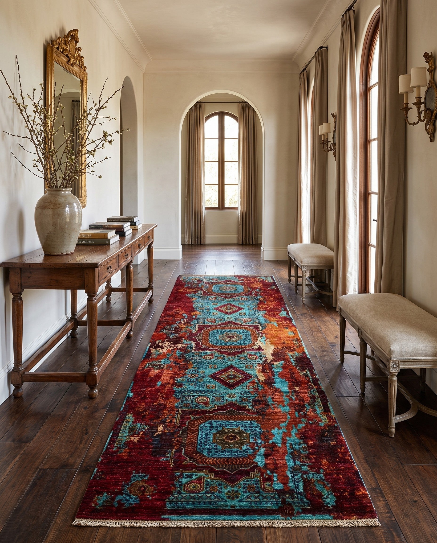 2' 11 x 8' 6 Hand Knotted Mamluk Ziegler Runner Rug