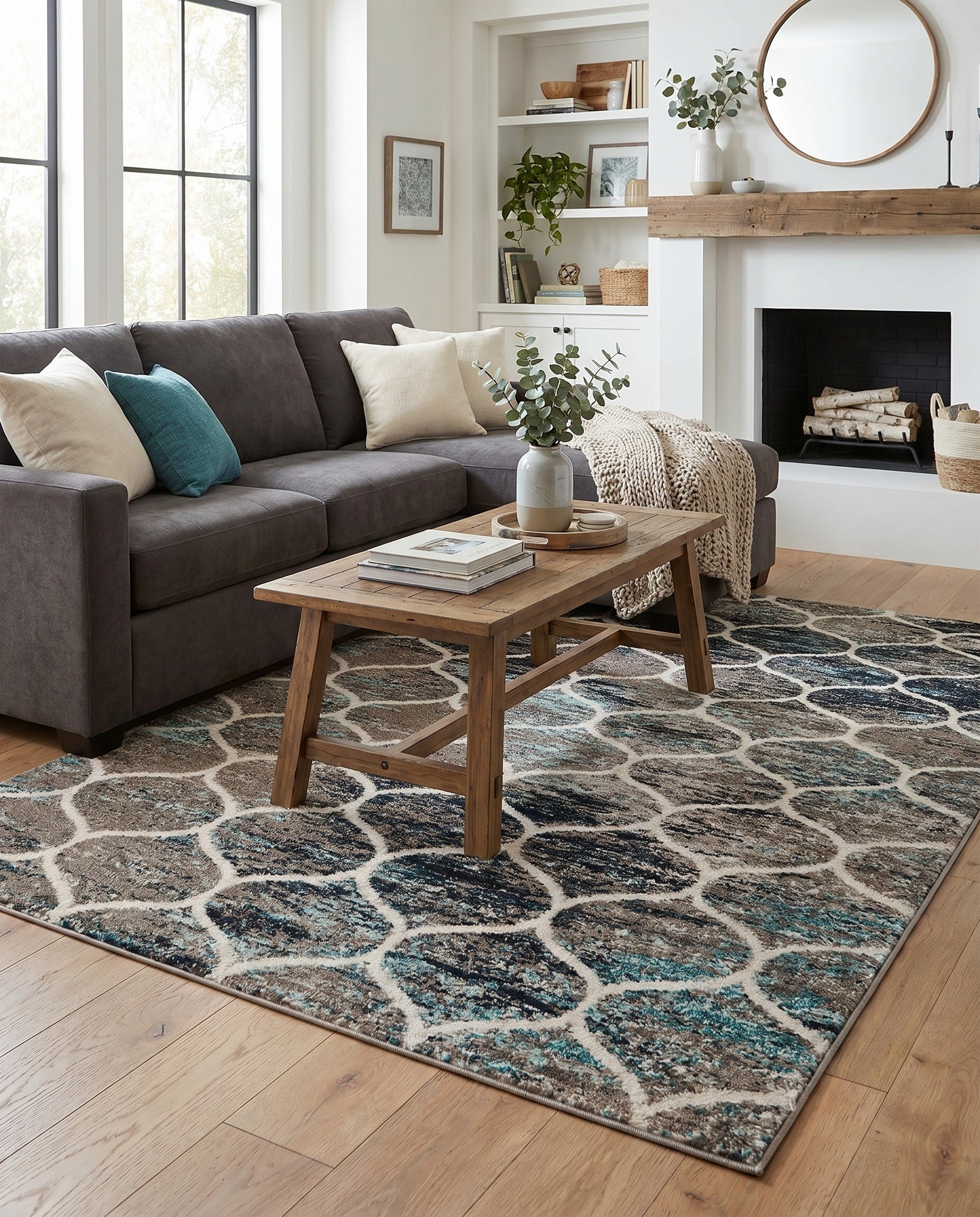 5' 3 x 8' Trellis Frieze Rug