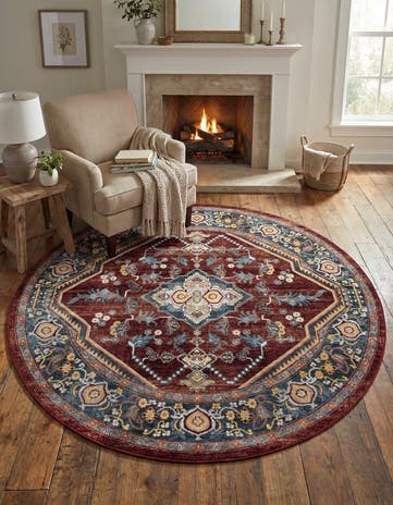 7' 10 x 7' 10 Kamala Washable Round Rug