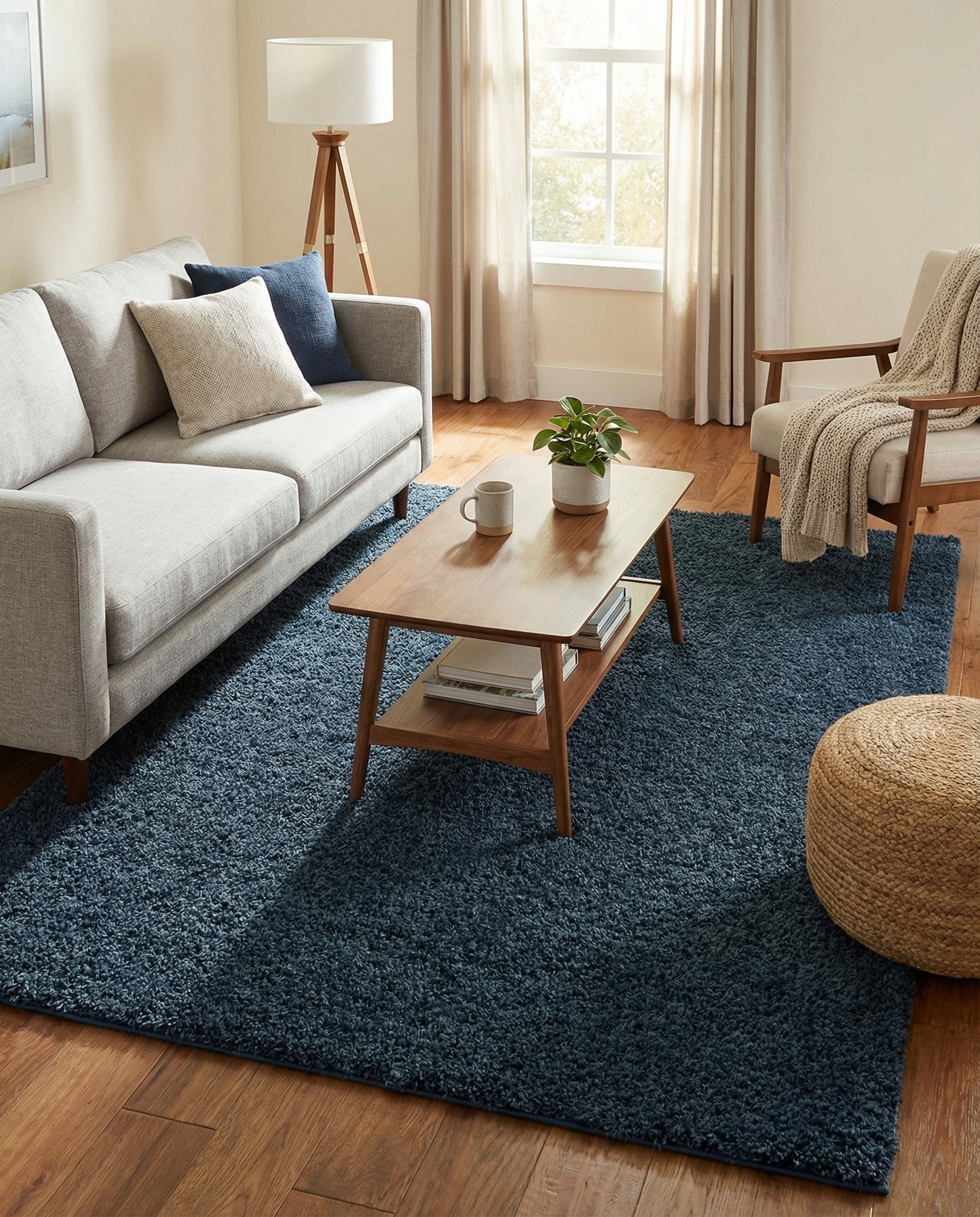 5' x 7' Solid Shag Rug