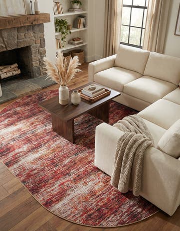 Rust Red Asha Oval Rug