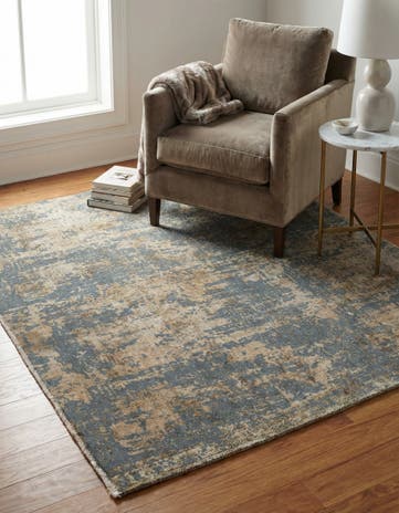 5' 5 x 6' 1 Hand Knotted Ultra Vintage Persian Wool Square Rug