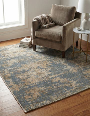 5' 5 x 6' 1 Hand Knotted Ultra Vintage Persian Wool Square Rug