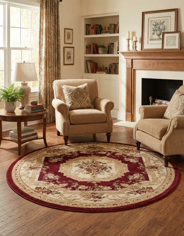 5' 3 x 5' 3 Classic Aubusson Round Rug