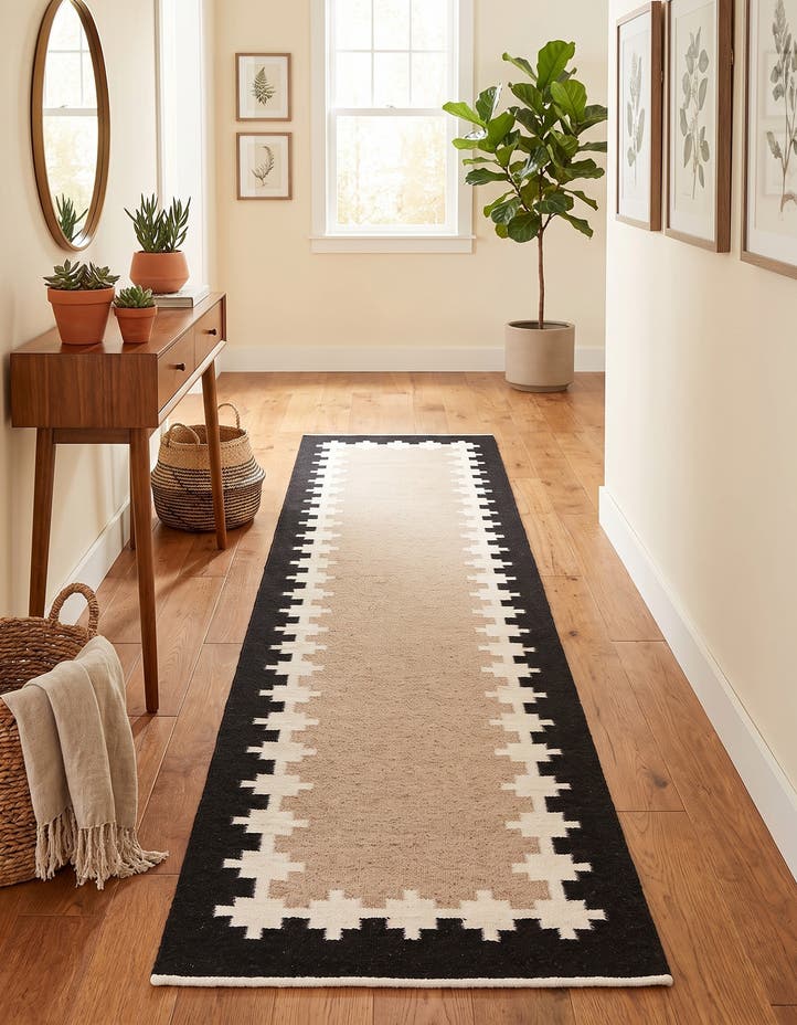 2' 7 x 10' Hand Woven Kilim Wool Runner Rug