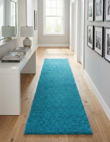 2' 7 x 12' Solid Shag Runner Rug
