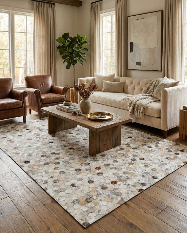 5' 2 x 8' Cowhide Stocks Rug