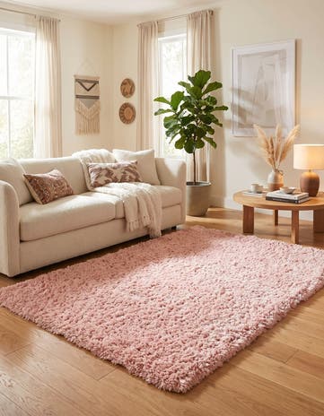 Pink Lace Infinity Shag Rug