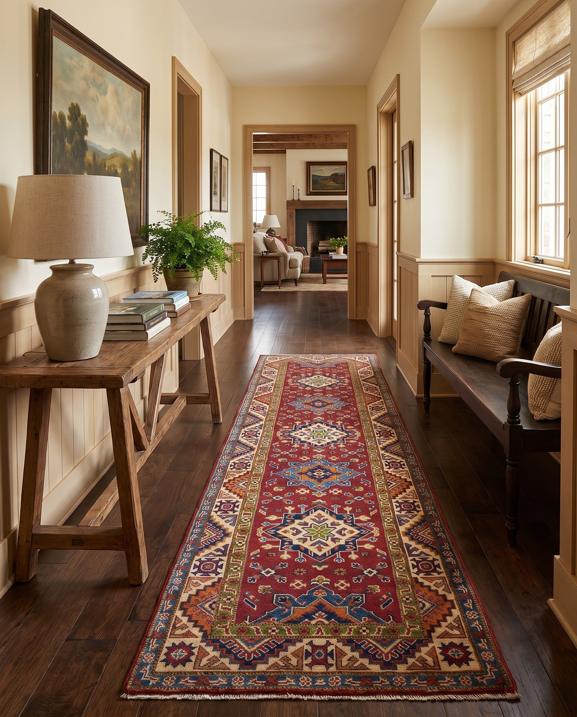2' 9 x 9' 4 Hand Knotted Kazak Runner Rug