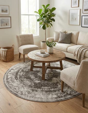 Charcoal Aarhus Round Rug