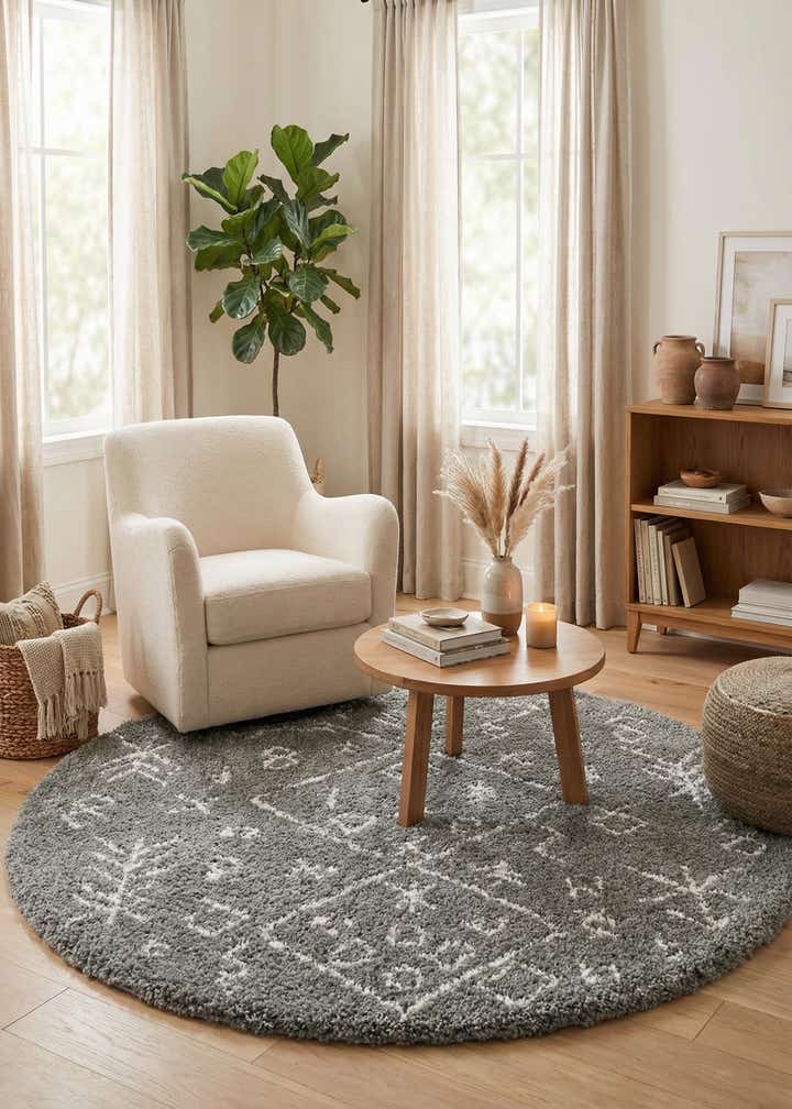 8' x 8' Moroccan Shag Round Rug