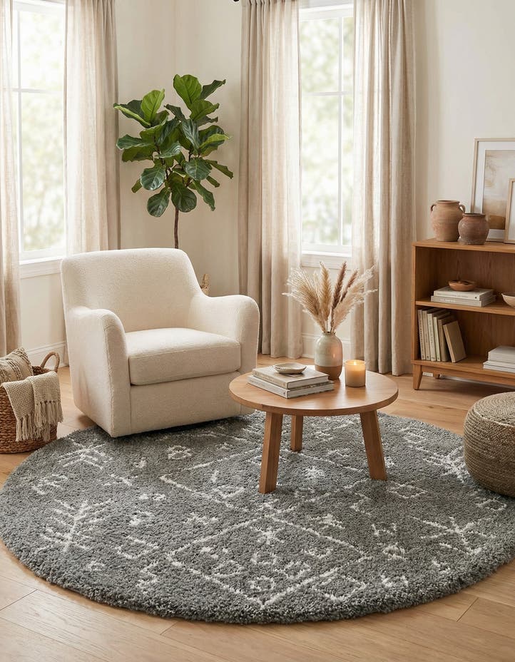 8' x 8' Moroccan Shag Round Rug