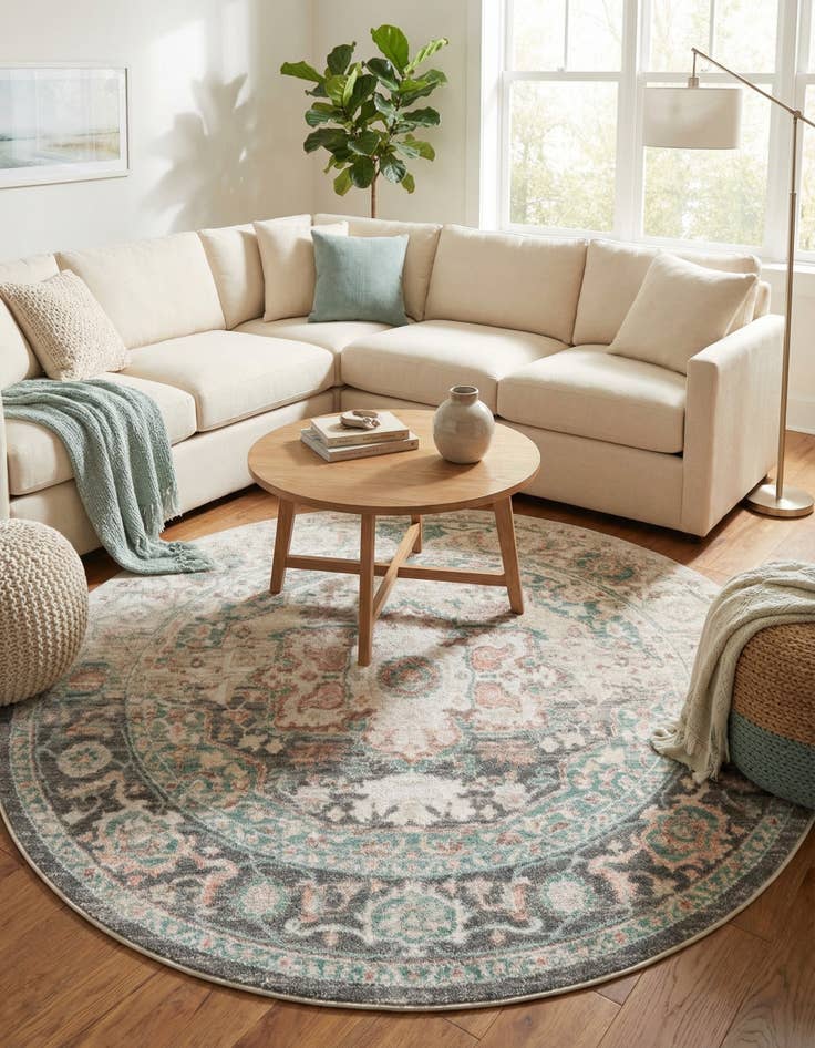 Detail image of 8' x 8' Madeline Vintage Round Rug