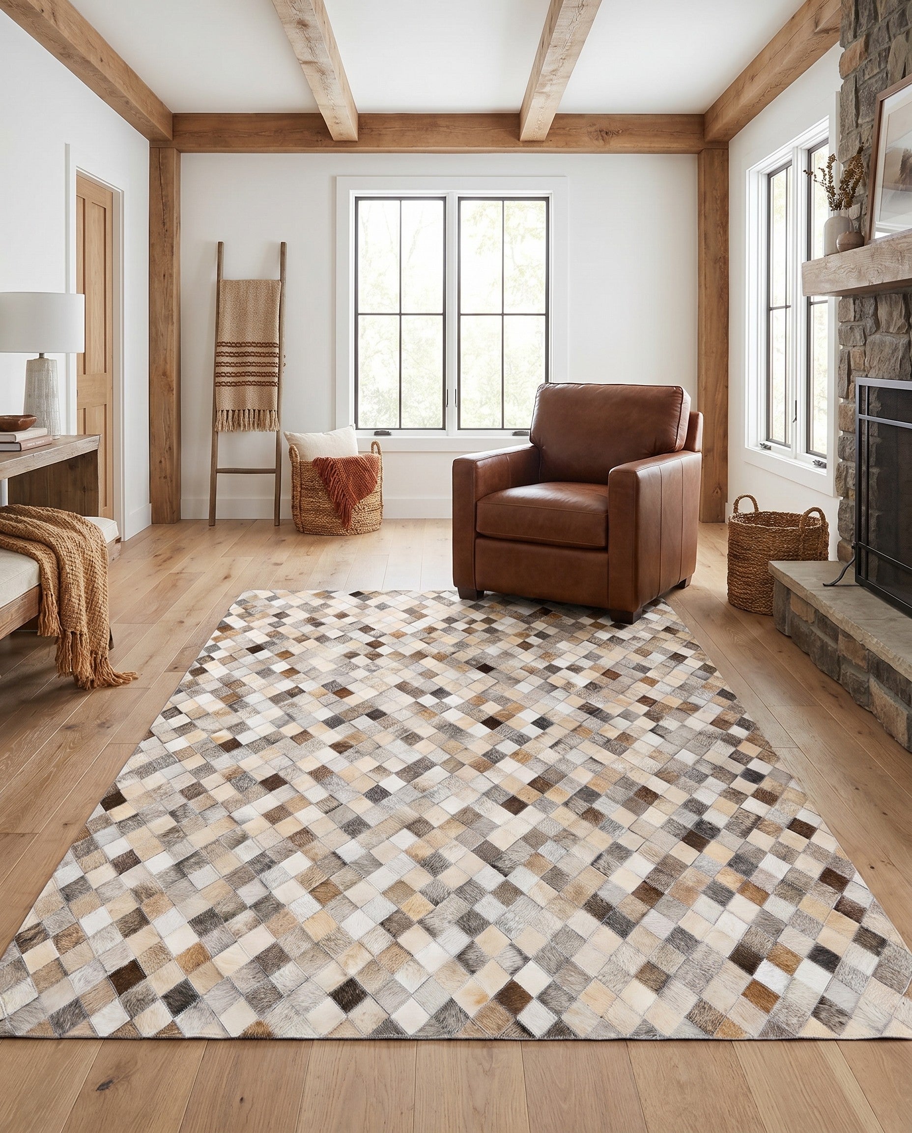 4' x 6' 1 Cowhide Stocks Rug