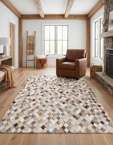 4' x 6' 1 Cowhide Stocks Rug