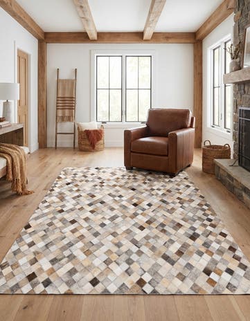4' x 6' 1 Cowhide Stocks Rug