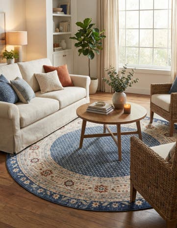 Light Blue Charlotte Round Rug