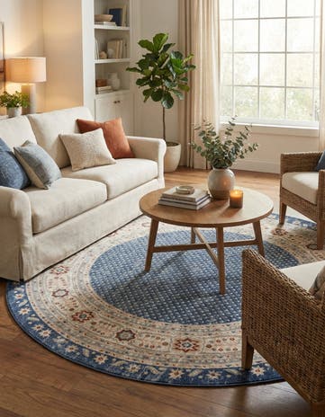 Light Blue Charlotte Round Rug