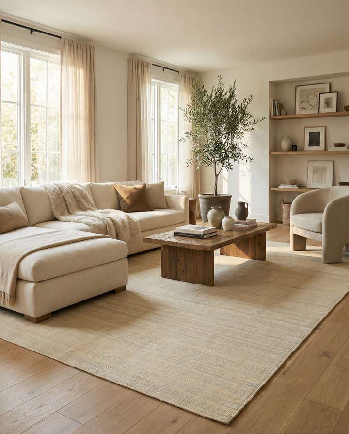 6' 8 x 9' 8 Hand Woven Kilim Modern Wool Rug