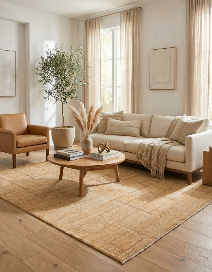 Detail image of 4' x 5' 9 Hand Knotted Modern Ziegler Rug