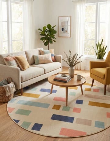 7' x 7' Lotus Round Rug