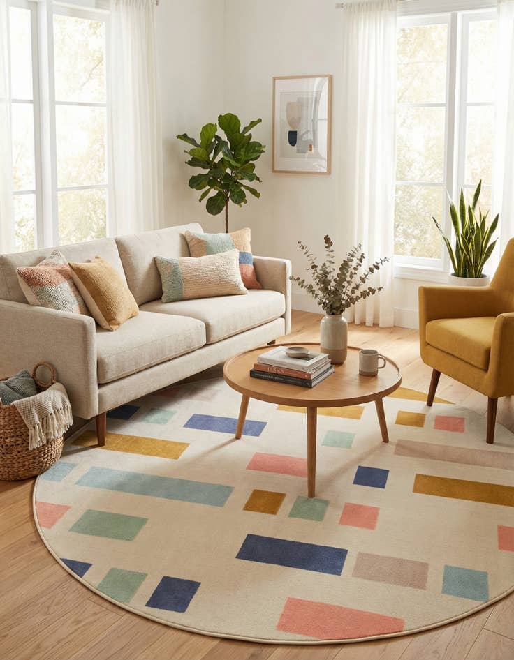 Detail image of 7' x 7' Lotus Round Rug