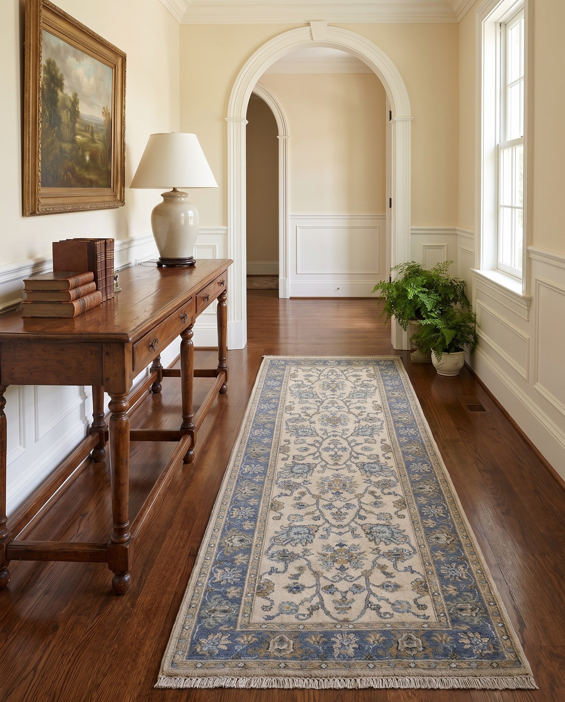 2' 9 x 8' 7 Hand Knotted Pershawar Ziegler Runner Rug