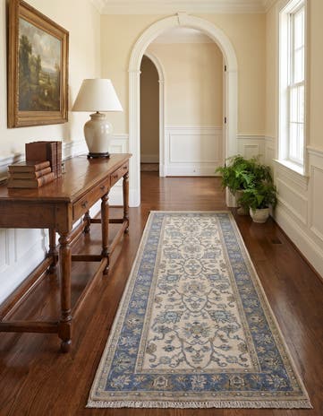 2' 9 x 8' 7 Hand Knotted Pershawar Ziegler Runner Rug