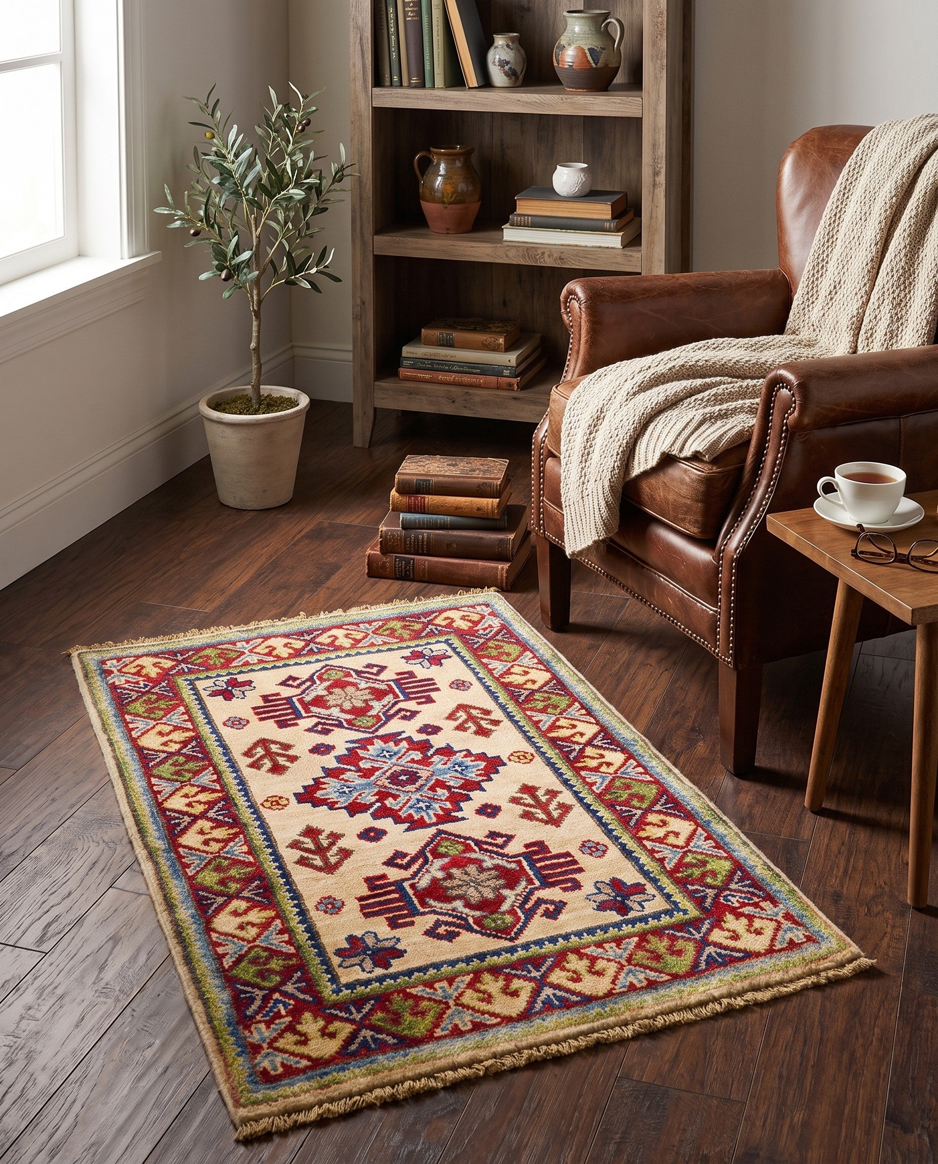 1' 11 x 2' 11 Hand Knotted Kazak Rug