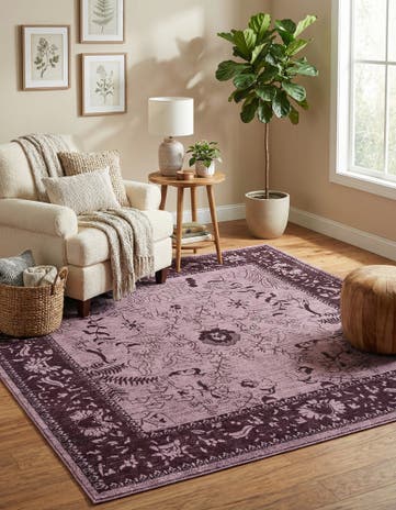 Purple Miranda Square Rug