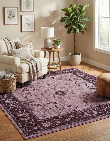 Purple Miranda Square Rug