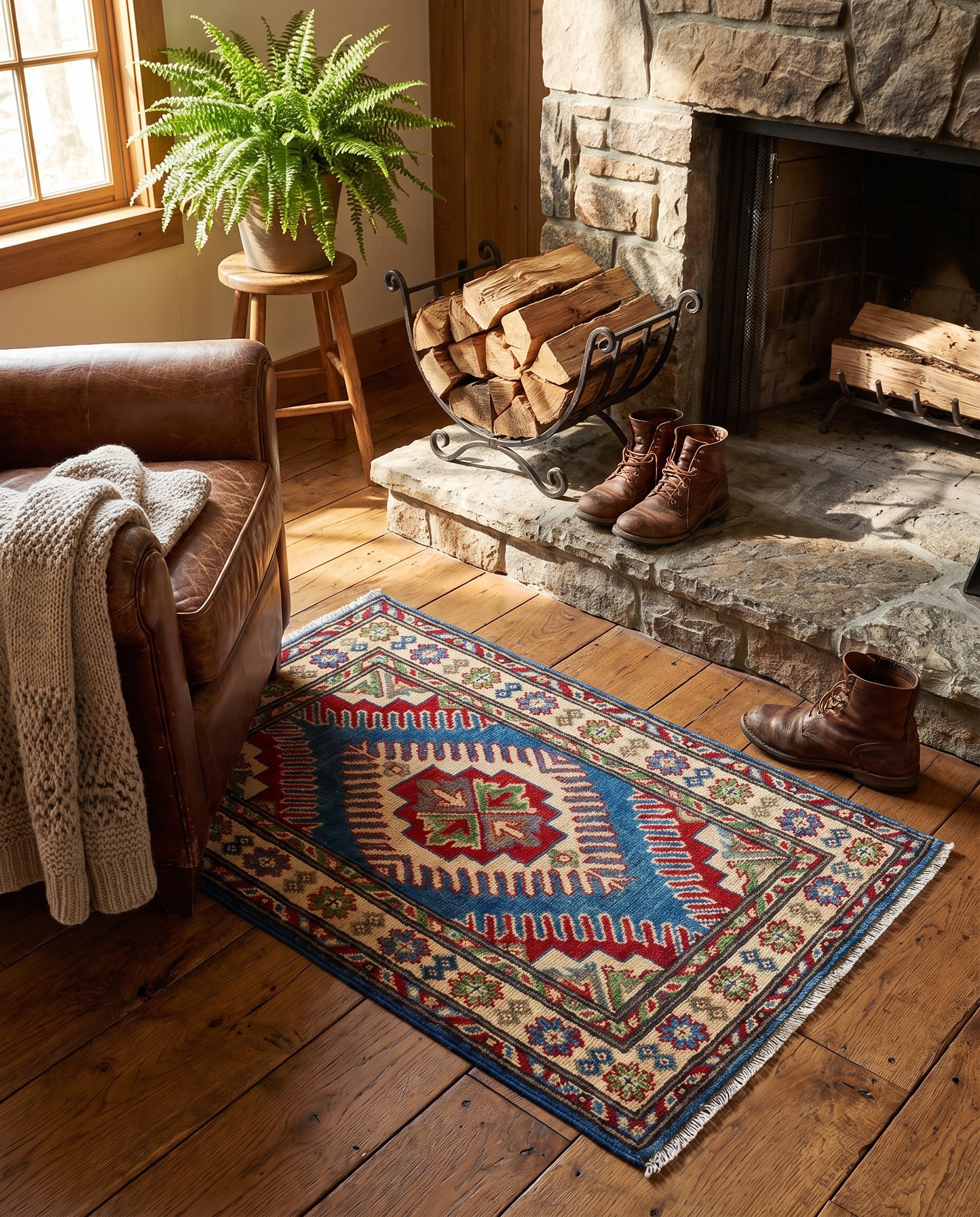 1' 11 x 3' 1 Hand Knotted Kazak Rug