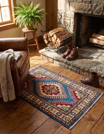 1' 11 x 3' 1 Hand Knotted Kazak Rug
