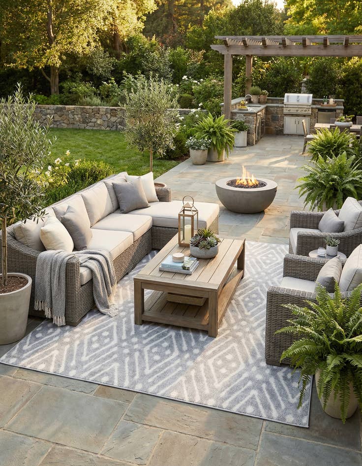 Detail image of 8' x 10' Washable Sabrina Soto Ella Indoor / Outdoor Rug